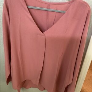 Relaxed Pink Long Sleeve Blouse